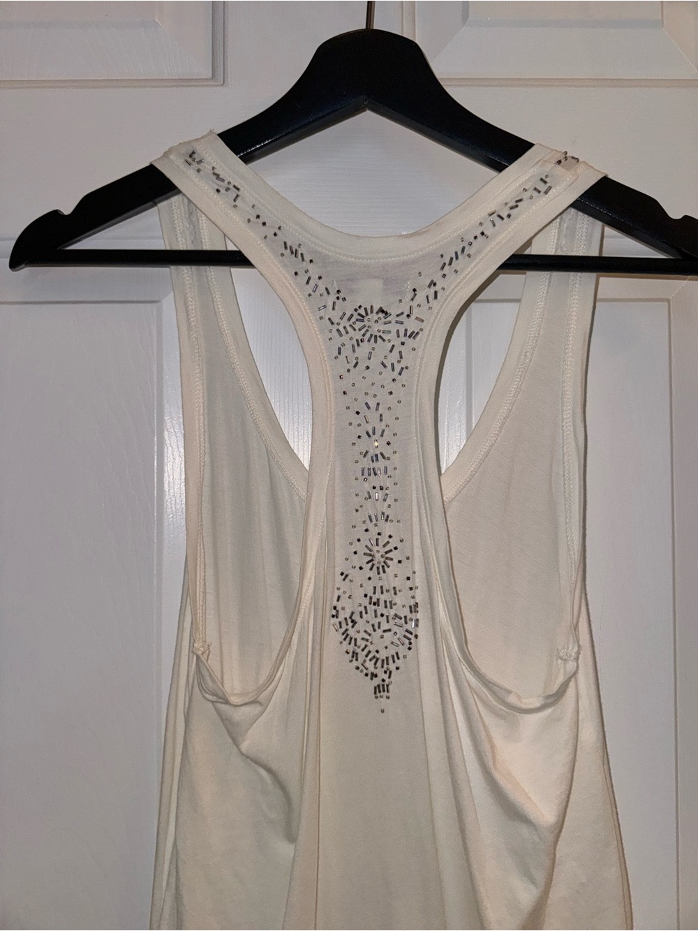 American Eagle Outfitters Embellished Racerback Tank with Sequins, Size Small